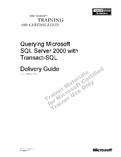 خرید و دانلود نسخه کامل کتاب Querying Microsoft SQL Server 2000 with Transact - SQL Delivery Guide