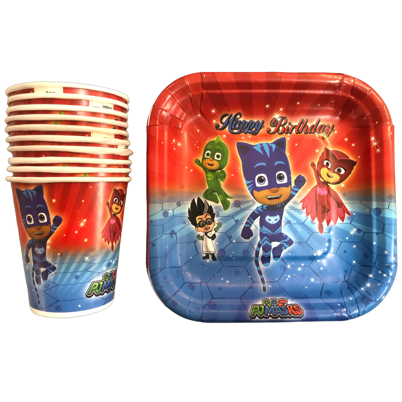 پیش دستی و لیوان یکبار مصرف مستر تم مدل شب نقابها پلاس بسته 40 عددی