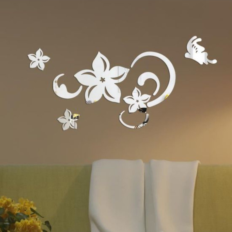 آینه پریناز شاپ مدل گل و پروانه