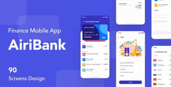 دانلود کیت رابط کاربری اپلیکیشن مالی AiriBank