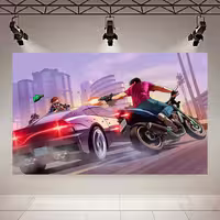 تابلو شاسی طرح گیم مدل GTA کد AR30795 | دنیای قاب