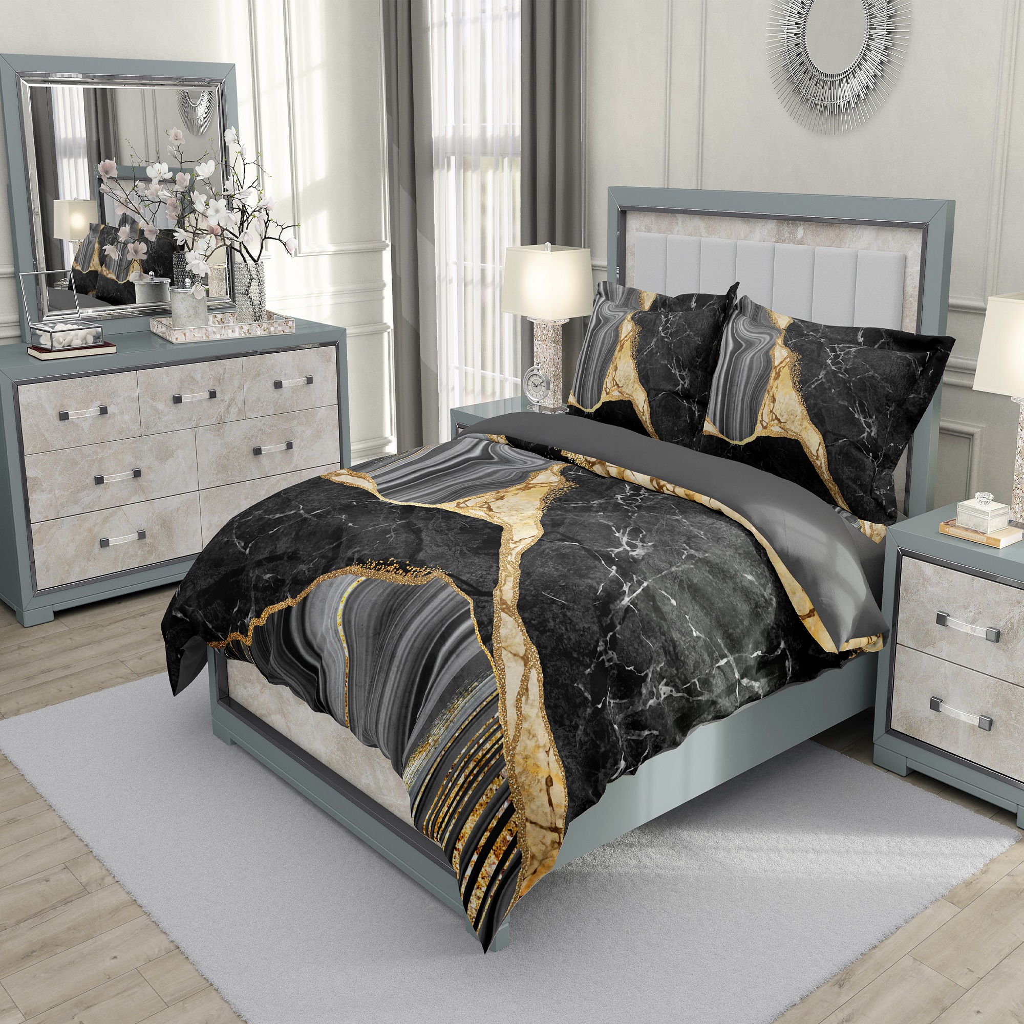 سرویس روتختی مدل Marble دو نفره 6 تکه