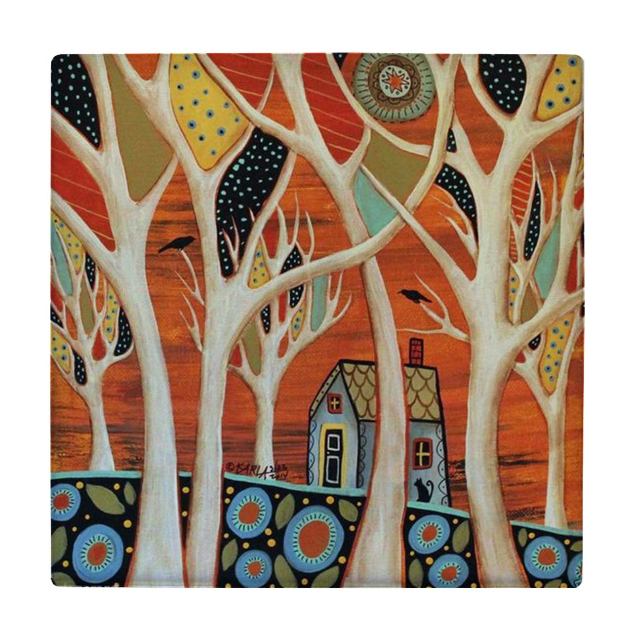 زیر لیوانی طرح خانه و جنگل پاییزی کد    3276323_720