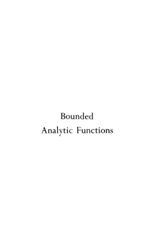 خرید و دانلود نسخه کامل کتاب Bounded analytic functions