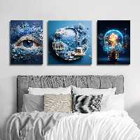 تابلو شاسی دنیای قابطرح گرافیکی چشم و جهان مدل SH-1279 مجموعه 3 عددی | دنیای قاب