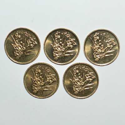 سکه تزیینی 1000 ریال مدل نیمه شعبان مجموعه 5 عددی 