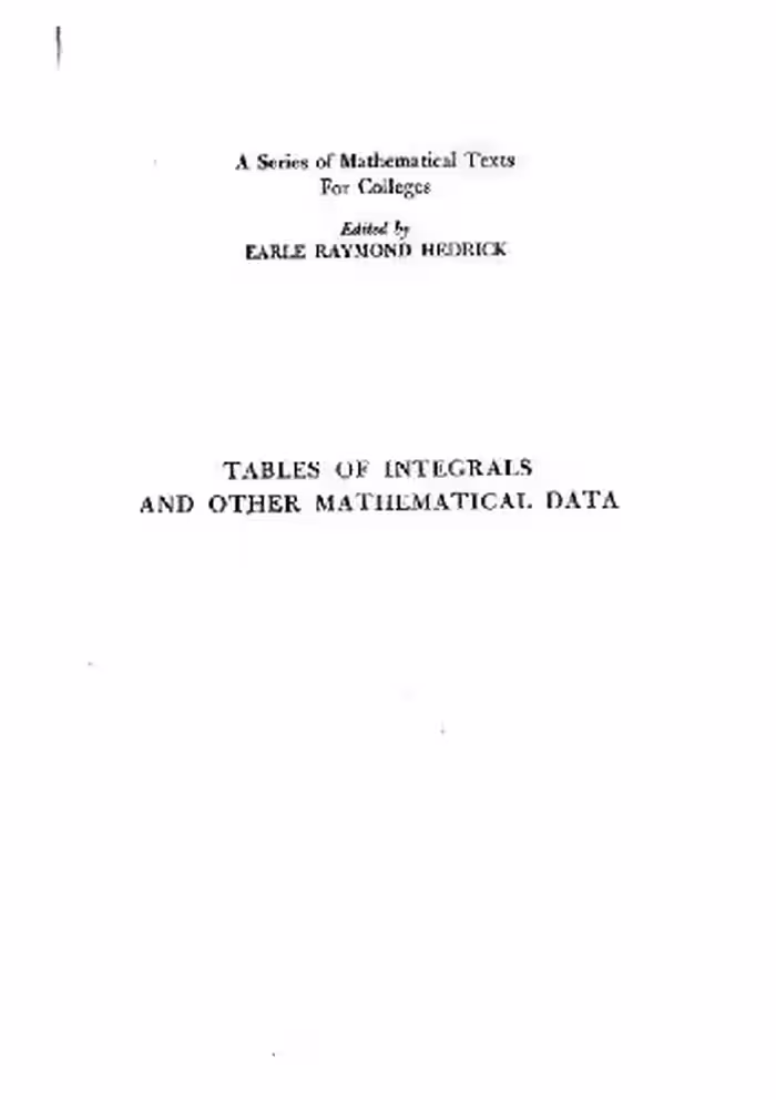 خرید و دانلود نسخه کامل کتاب Herbert Bristol Dwight. Tables of integrals and other mathematical data