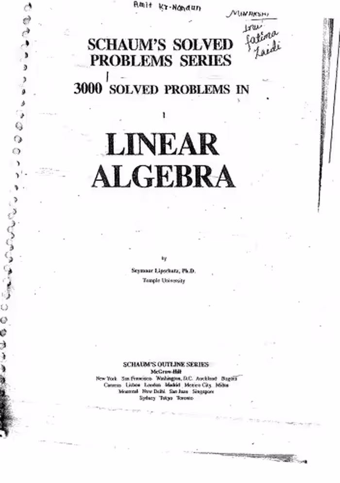 خرید و دانلود نسخه کامل کتاب 3000 Solved Problems in Linear Algebra