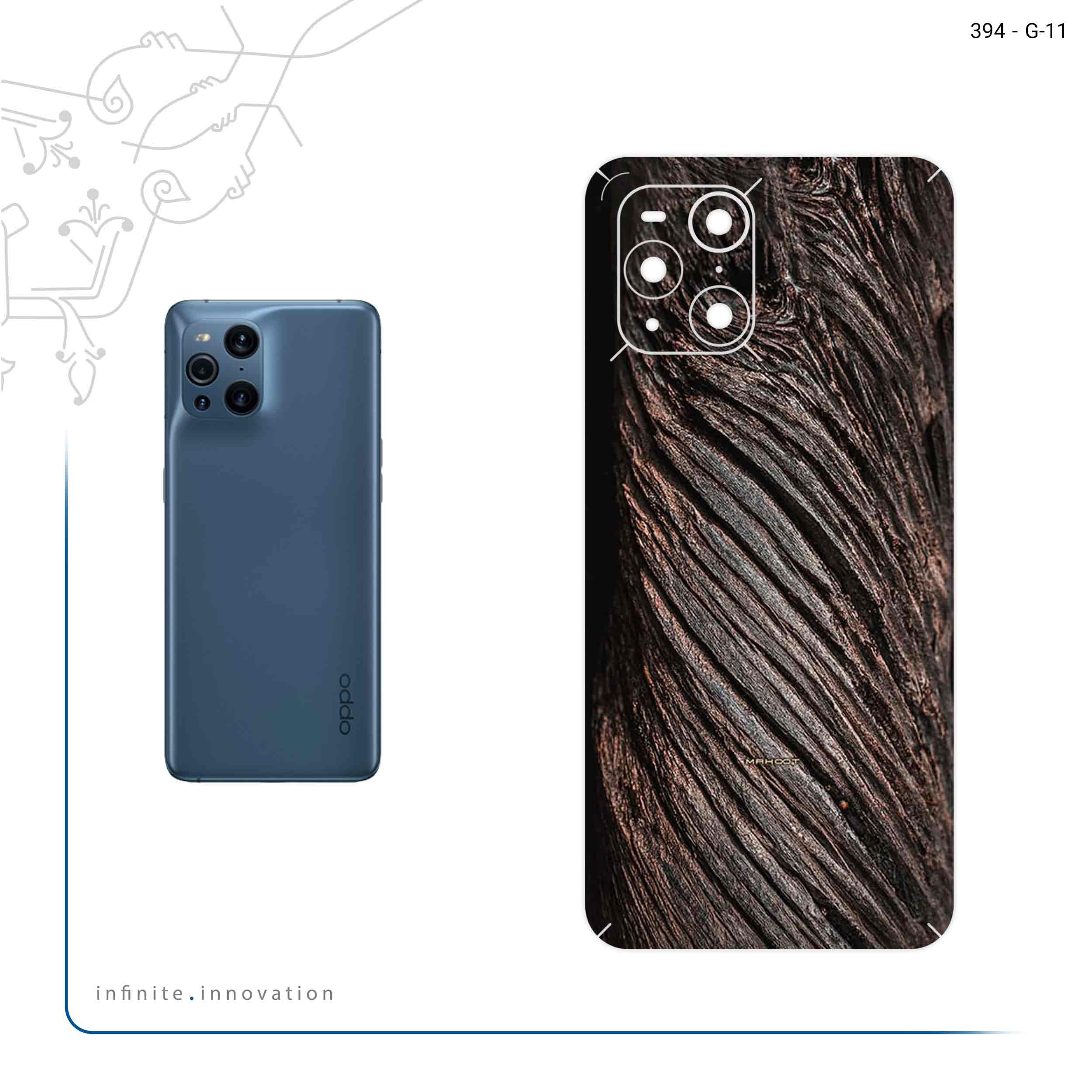 برچسب پوششی ماهوت مدل Wood Texture 9 مناسب برای گوشی موبایل اپو Find X3 Pro