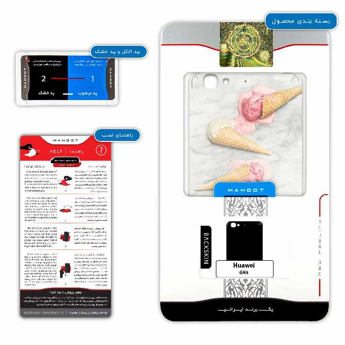 برچسب پوششی ماهوت مدل Funnel ice cream مناسب برای گوشی موبایل هوآوی GR3