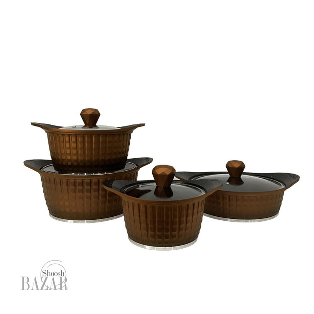 سرویس قابلمه 8 پارچه نگینی مسی یونیک کد8204