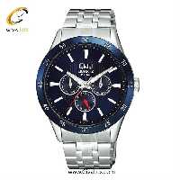 ساعت مچی اورجینال کیو اند کیو مردانه سه موتوره فول تایم نقره ای | نقره ای | سرمه ای | کد رفرنس CE02J422Y