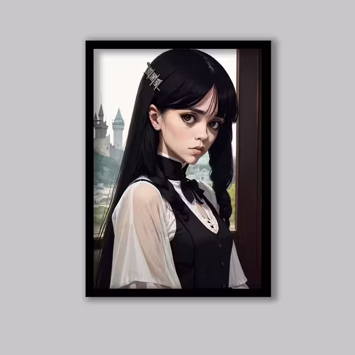 تابلو مدل ونزدی آدامز Wednesday Addams کد LA-G10821-2 | دنیای قاب