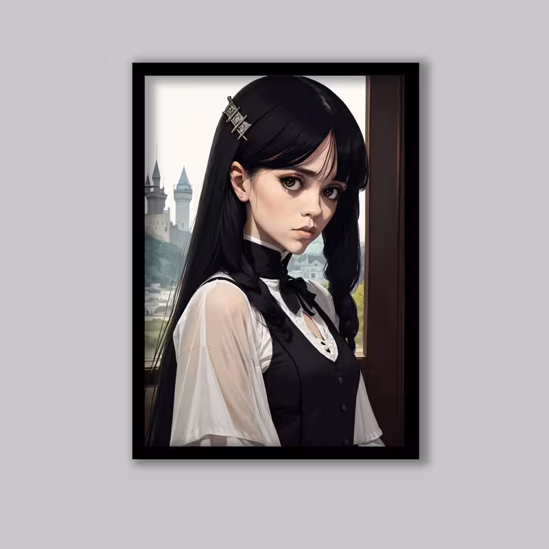 تابلو مدل ونزدی آدامز Wednesday Addams کد LA-G10821-2 | دنیای قاب