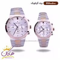 ساعت گرناویک ست فلزی کرنوگراف نقره ای رزگلد 466006002-466006001