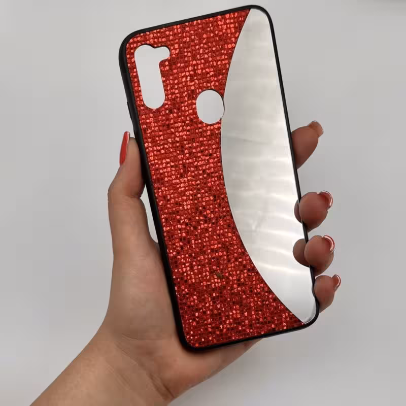 قاب گوشی Galaxy A11 سامسونگ آینه ای و نگینی قرمز کد 89139