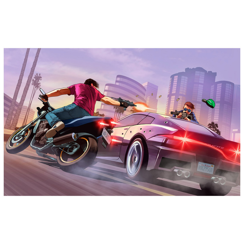 تابلو شاسی مدل T8128 طرح بازی GTA | دنیای قاب