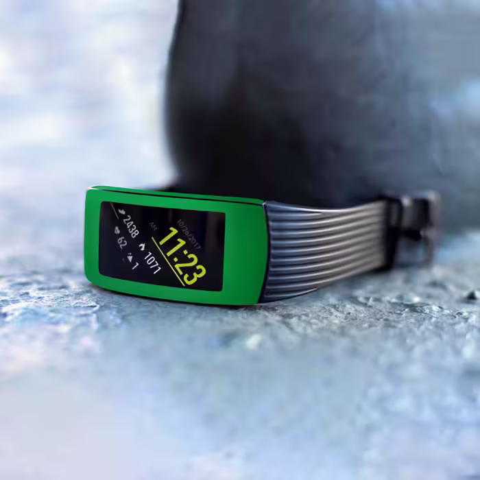 برچسب ماهوت طرح Matte-Green مناسب برای ساعت هوشمند سامسونگ Galaxy Gear Fit 2 Pro