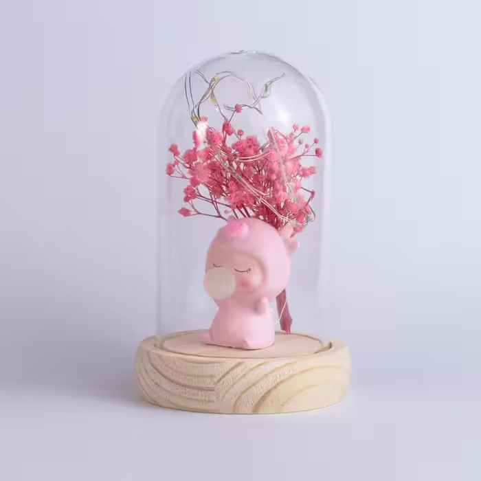 استند استوانه ای عروسکی صورتی کد 7501