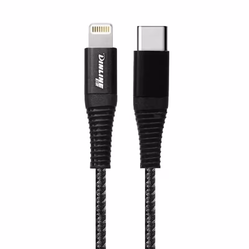 کابل شارژ Type-c به Lightning به طول 1 متر 30W-3A مدل DINLINE DC-99 ( MFI تاییدیه اپل)