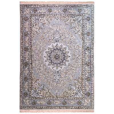 فرش ماشینی زمرد مشهد مدل پرهام زمینه سیلور