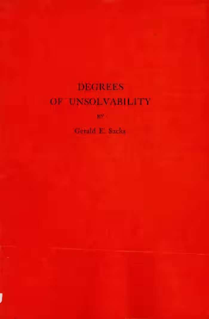 خرید و دانلود نسخه کامل کتاب Degrees of unsolvability.