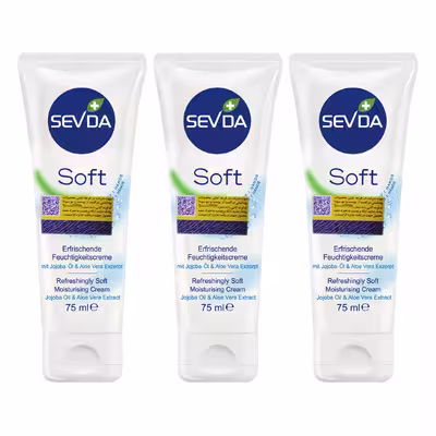 کرم مرطوب کننده سودا مدل soft حجم 75 میلی لیتر مجموعه 3 عددی