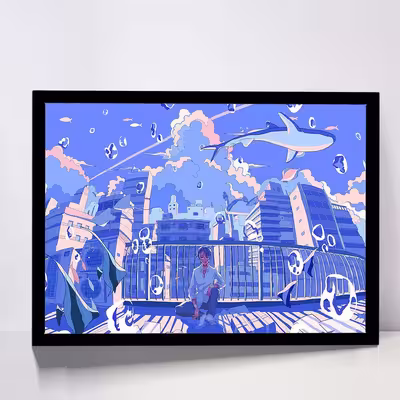 تابلو مدل anime boy lost in dreams کد F-10022