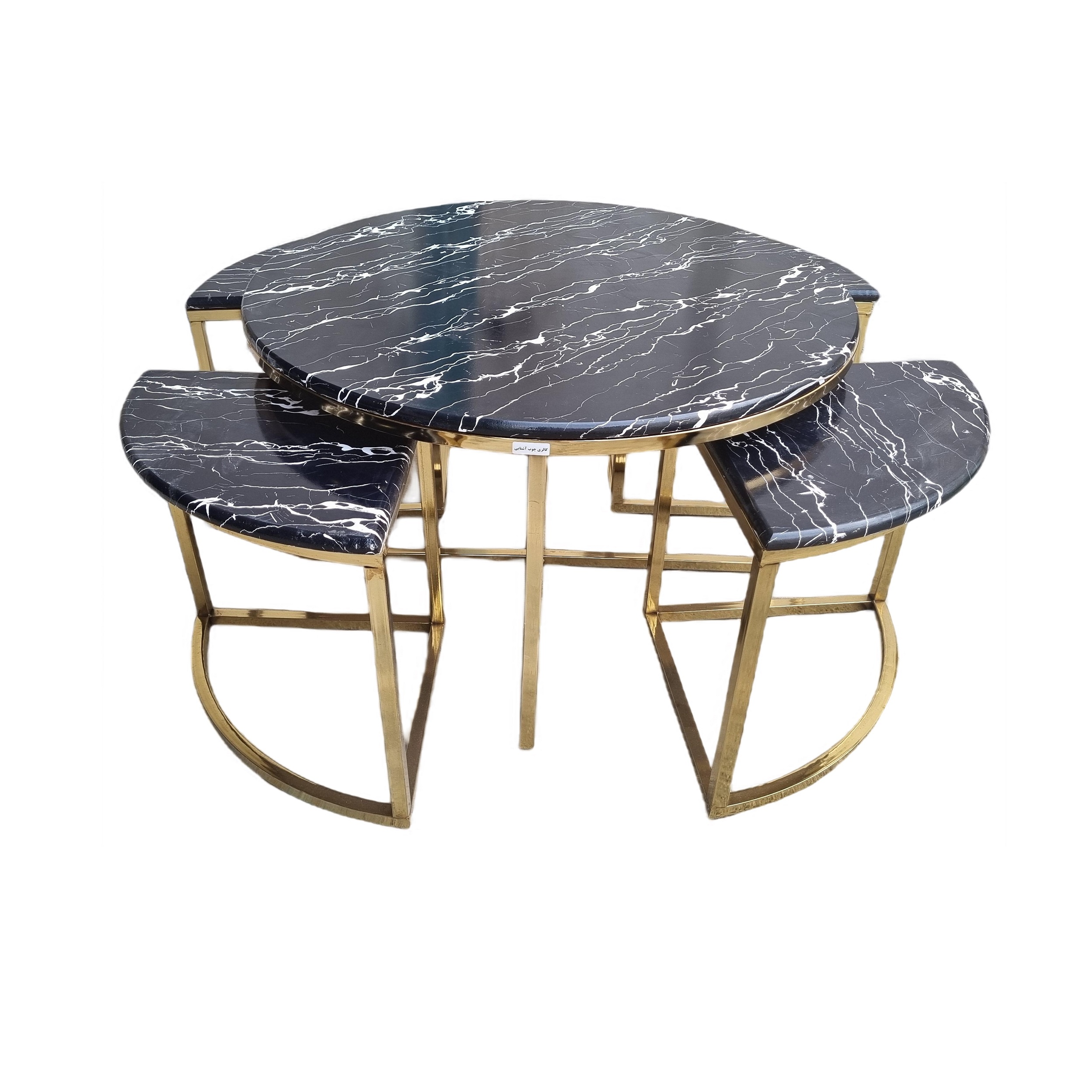 میز پذیرایی گالری چوب آشنایی مدل کمجا مجموعه 5 عددی