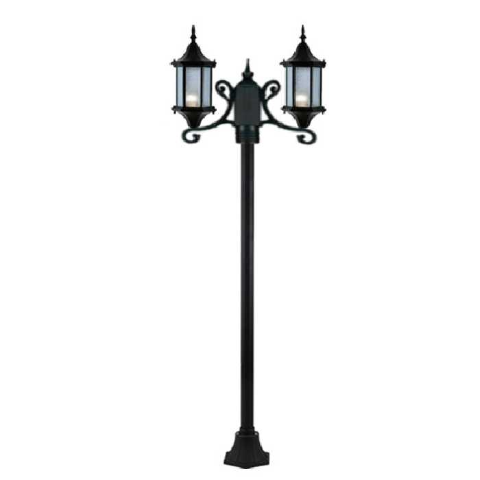 چراغ حیاطی ایستاده دو شاخه با طول 2.6 متر شفق مدل سورنا کد 2919