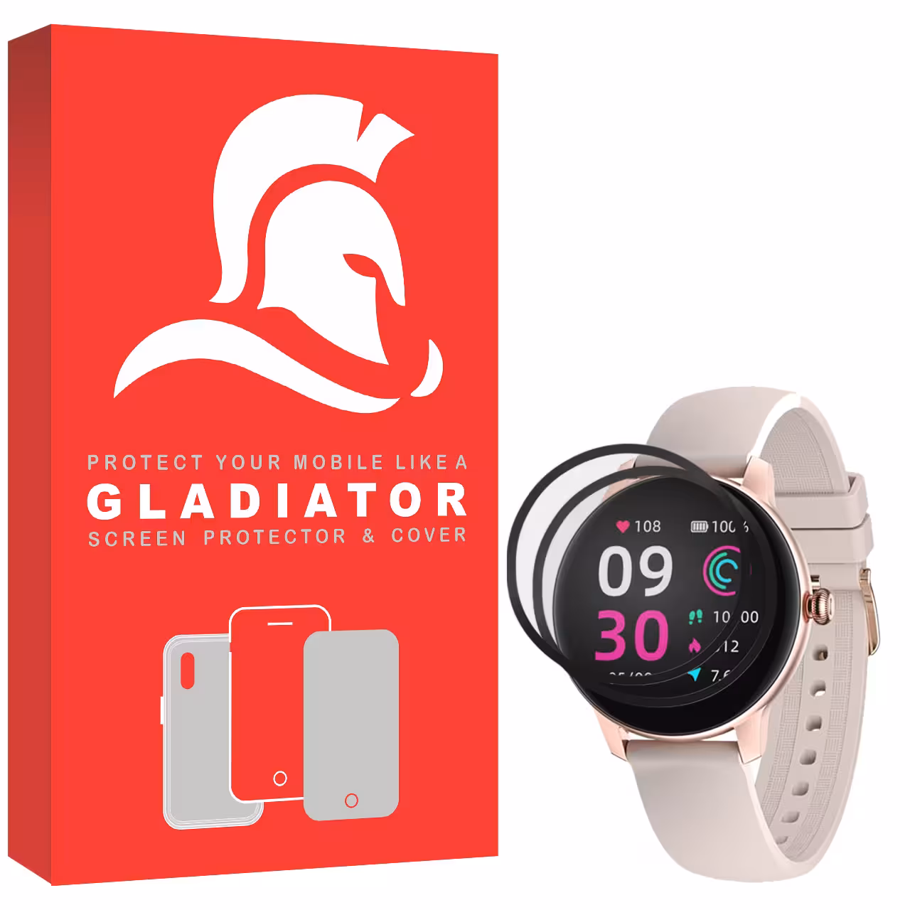 محافظ صفحه نمایش گلادیاتور مدل GWP2000 مناسب برای ساعت هوشمند کیسلکت Lady Watch L11 بسته دو عددی