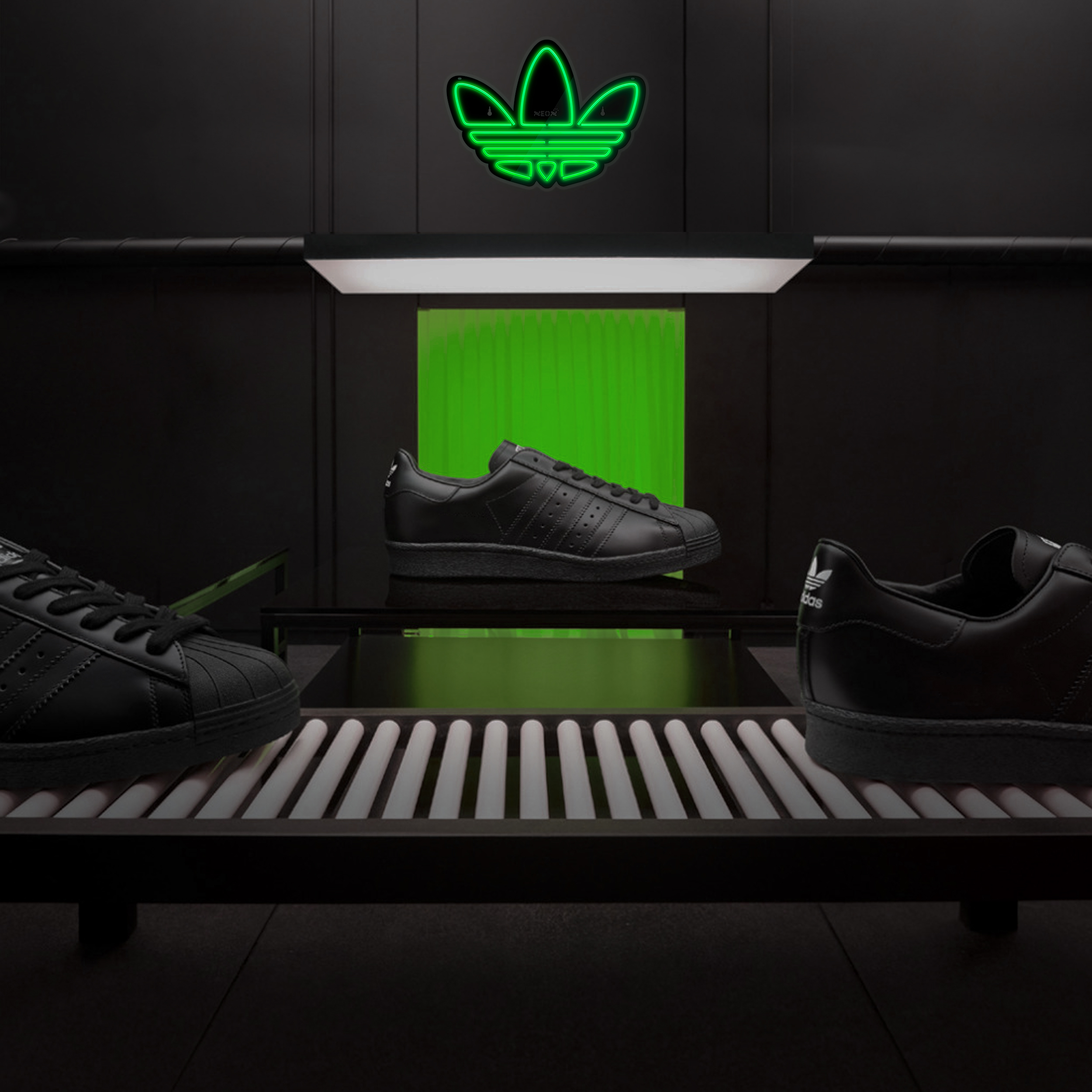 چراغ دیواری نئون دیزاین طرح Adidas-Logo-BL_GR