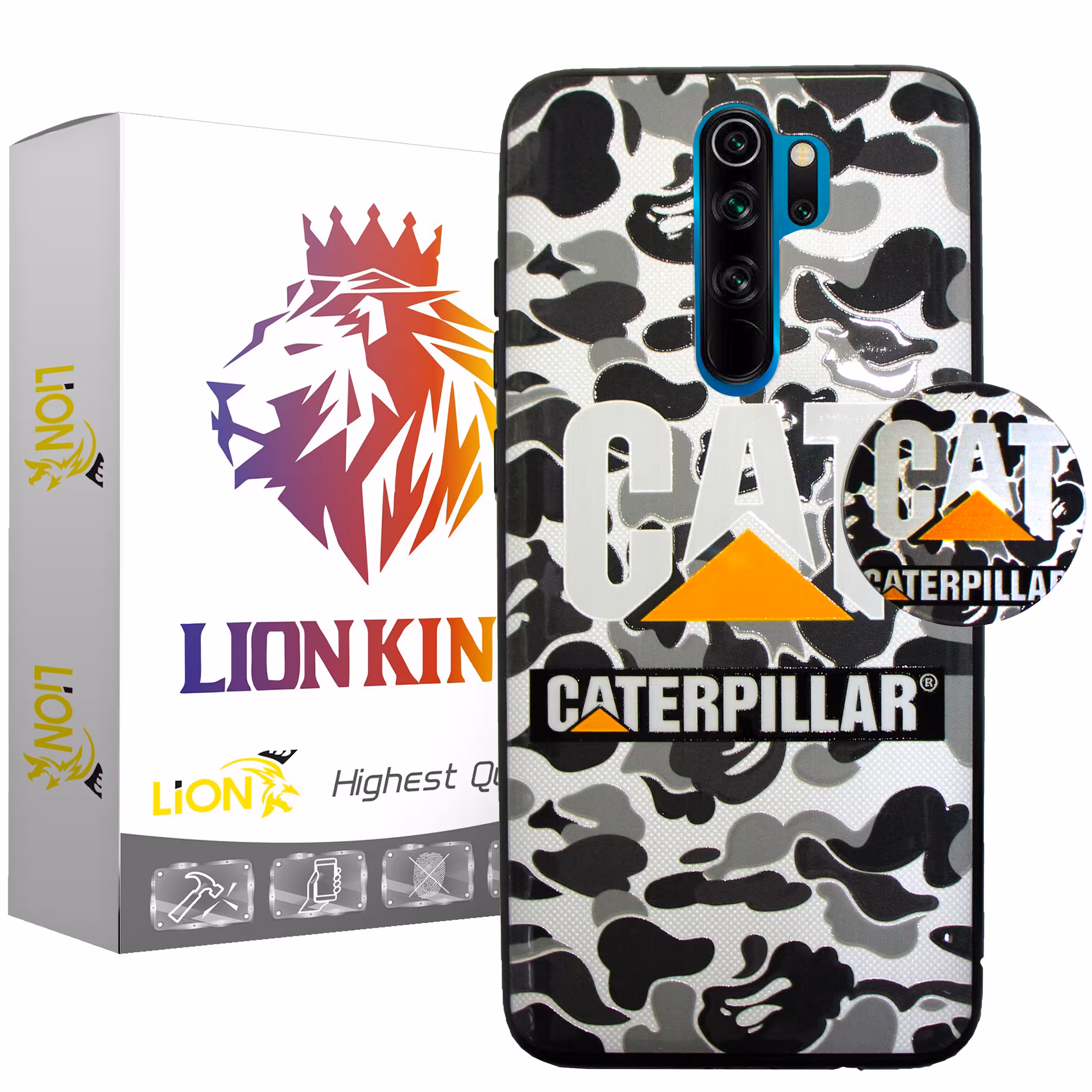 کاور لاین کینگ مدل CT مناسب برای گوشی موبایل شیائومی Redmi Note 8 Pro به همراه پایه نگهدارنده