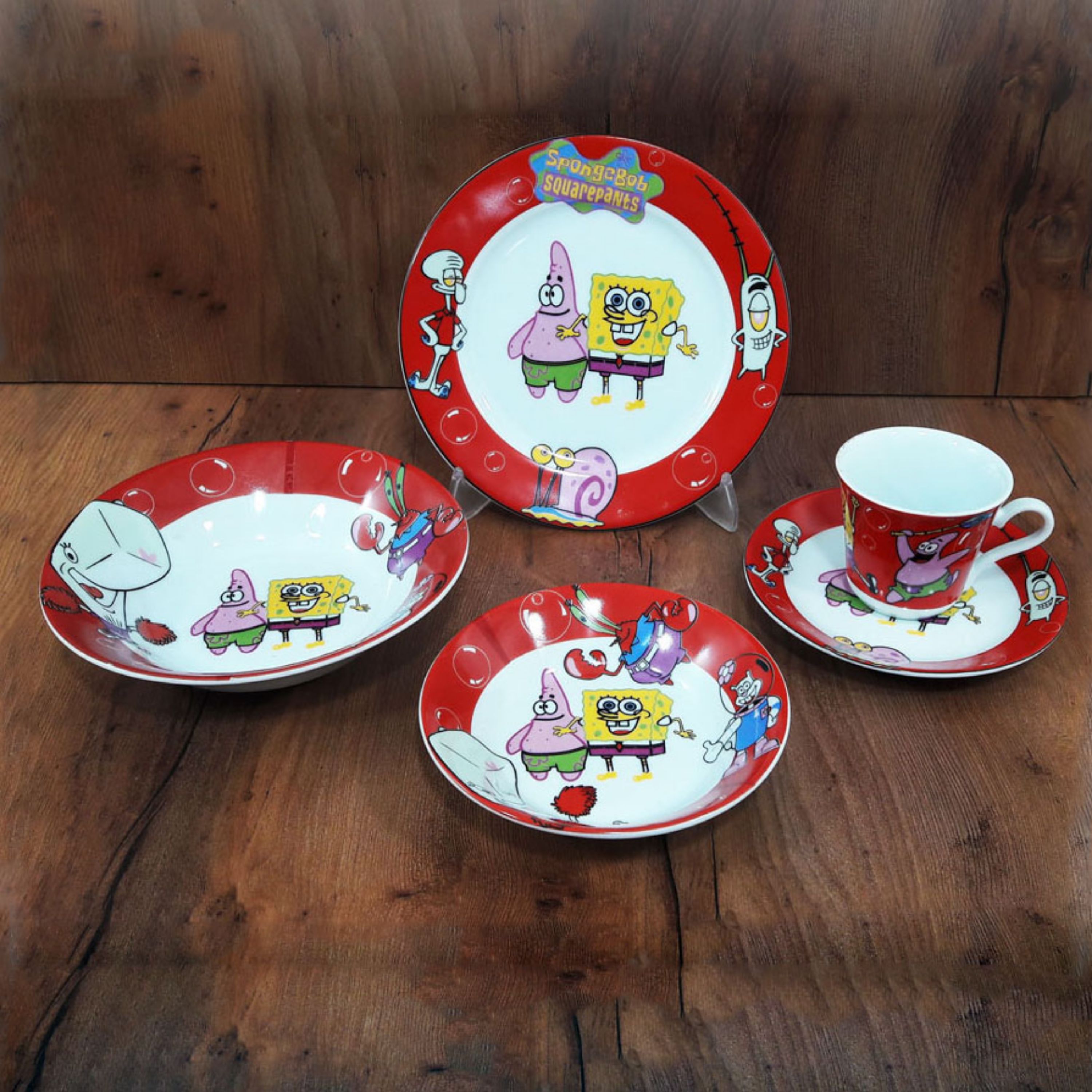 ست 5 پارچه کودک آلوین قرمز ، چینی مقصود