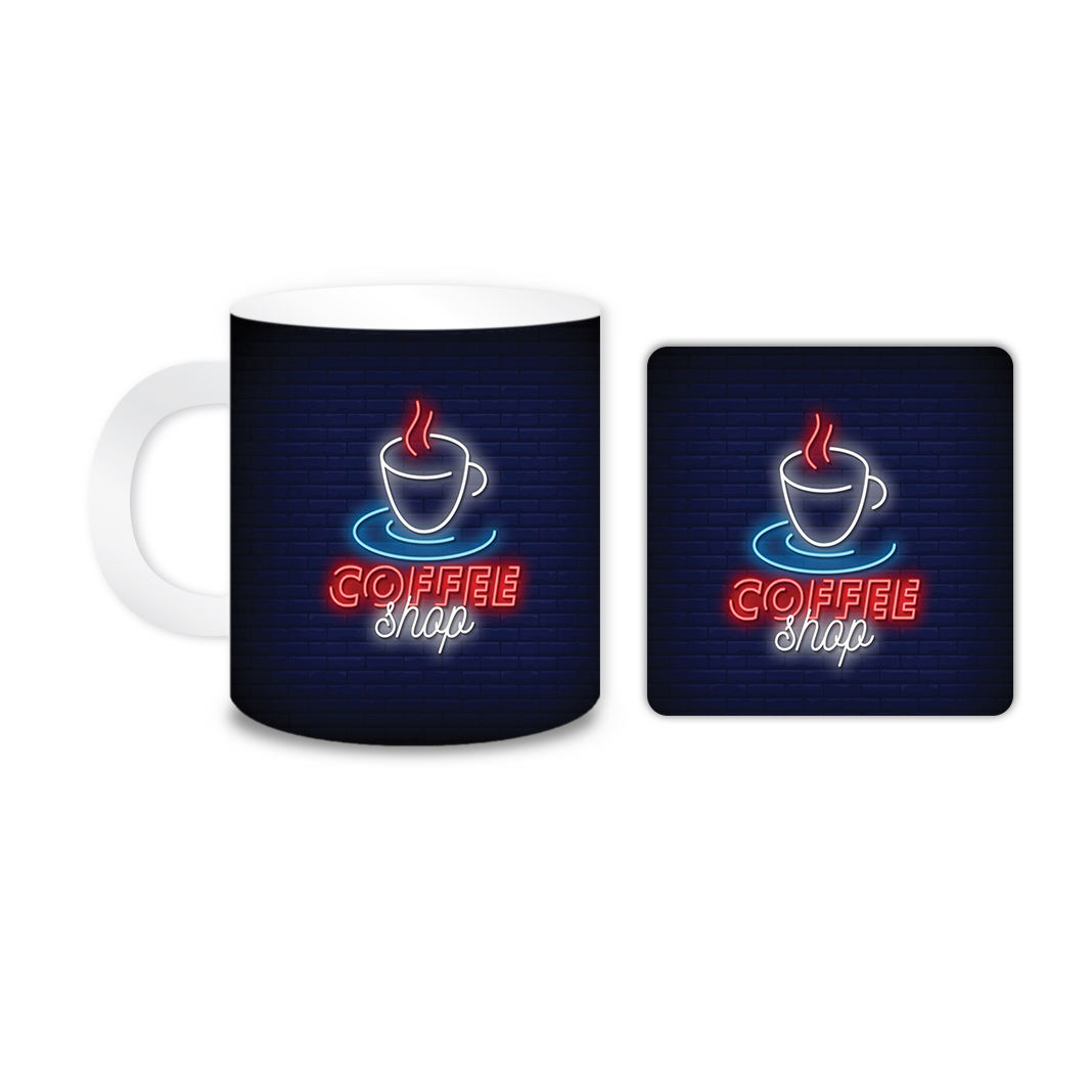 ماگ مدل نئونی کد 1727 به همراه زیر لیوانی