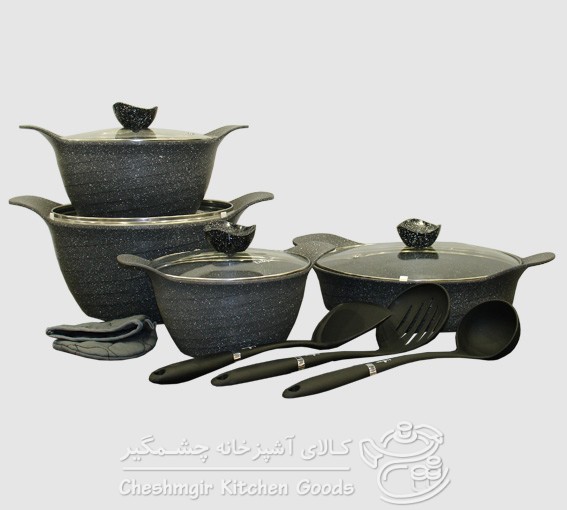 سرویس 11 پارچه طوسی گرانیتی رز یونیک مدل UN-7758