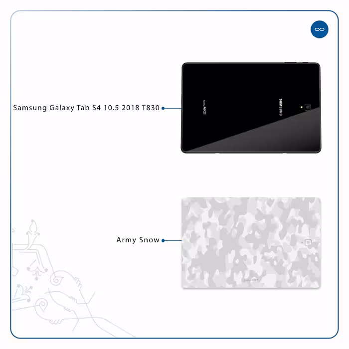 برچسب پوششی ماهوت مدل Army-Snow مناسب برای تبلت سامسونگ Galaxy Tab S4 10.5 2018 T830