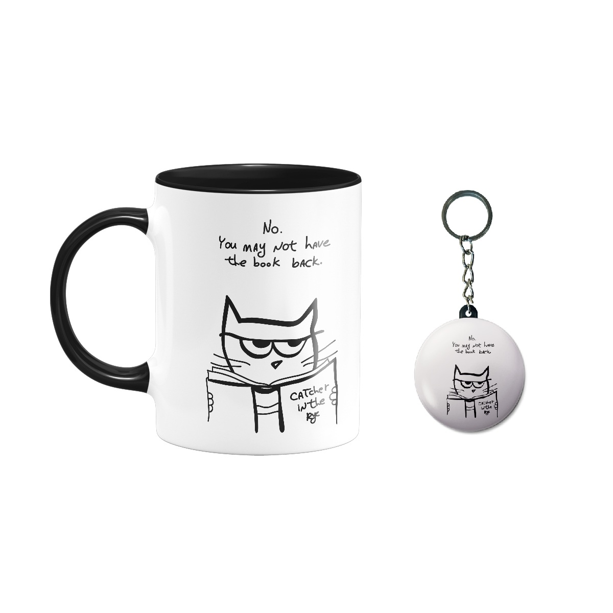 ماگ طرح گربه کد 6 به همراه جاکلیدی