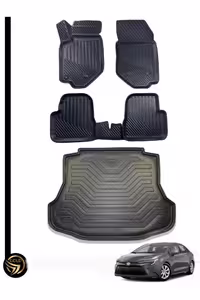 کفپوش خودرو TOYOTA COROLLA 2019 2024 SEDAN 3D MAT و BUGGEGES SET RYAN Black Gold