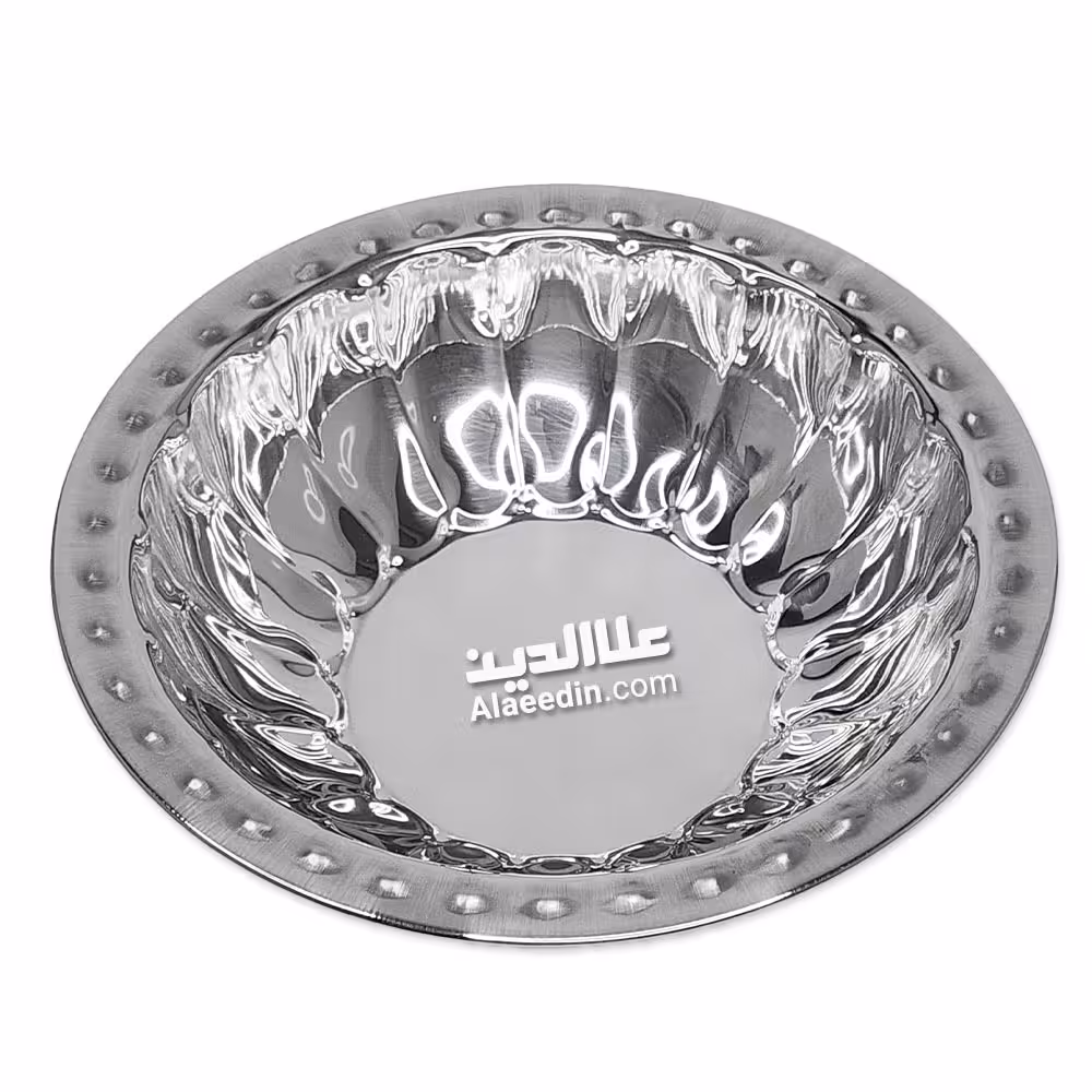 کاسه استیل جلو سماوری کنگره‌ای با قطر 16 سانتی‌متر