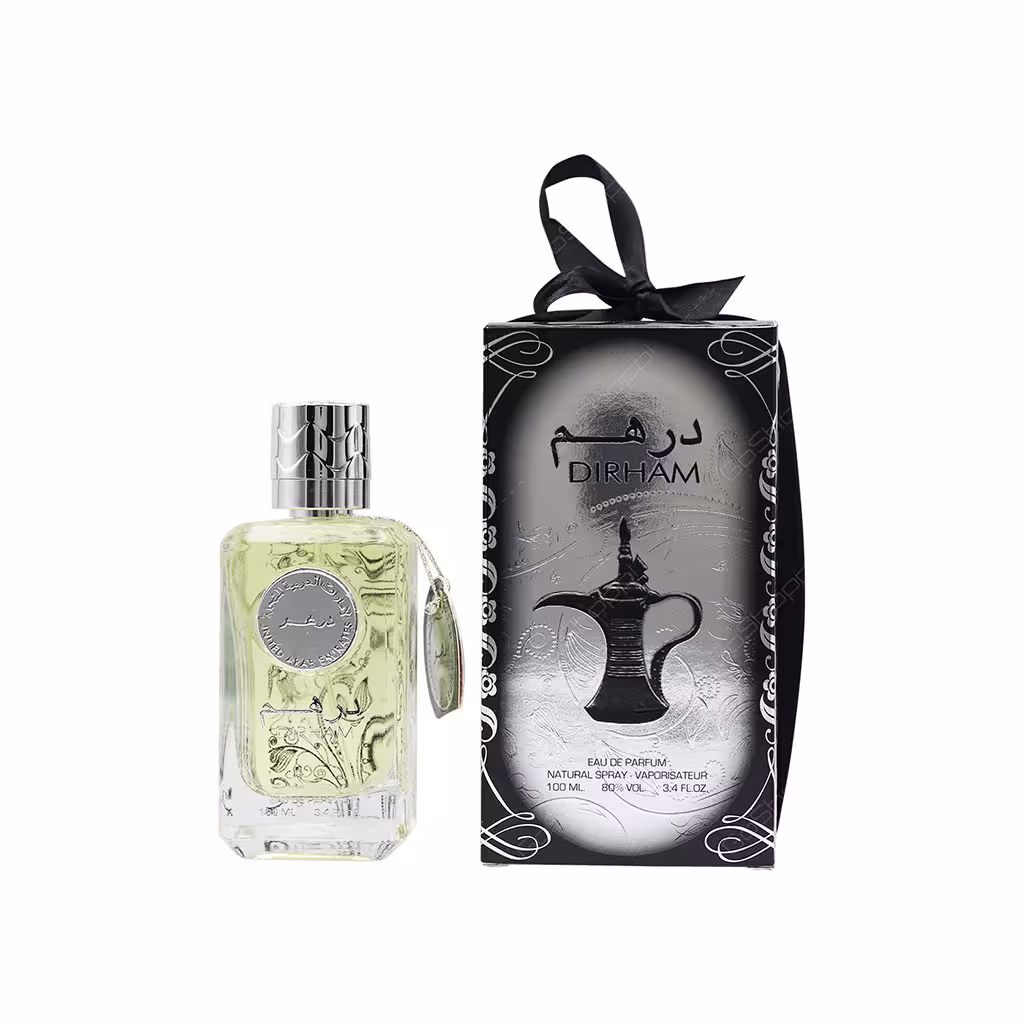 عطر ادکلن درهم نقره ای مردانه ارض الزعفران | عطر و ادکلن آویژه کنگان