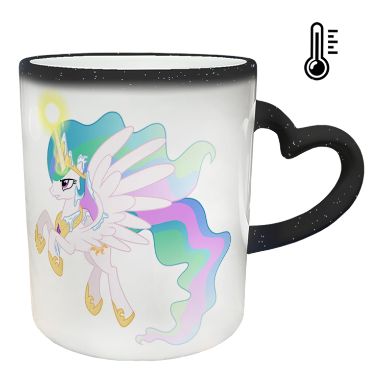 ماگ حرارتی مدل دسته قلبی اکلیلی طرح یونیکورن کد 40