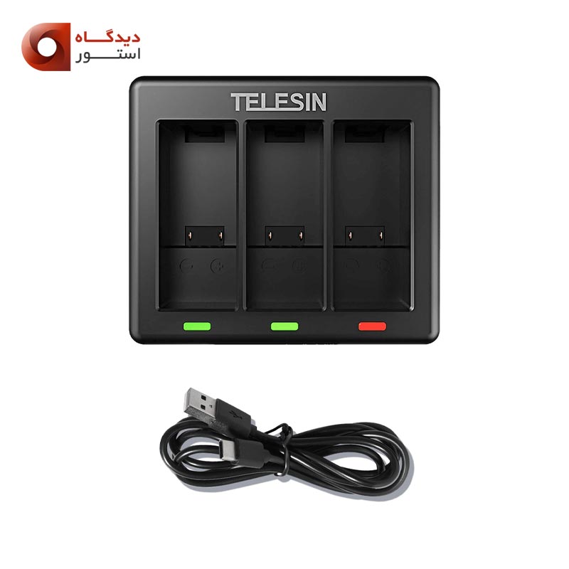 شارژر تلسین گوپرو سه کاناله Telesin battery charger for gopro hero 9/10/11