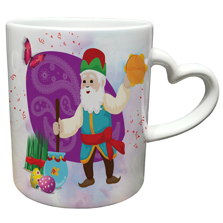 ماگ مدل دسته قلبی طرح عید نوروز کد 49