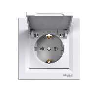 پریز برق ارت دار با درب اشنایدر مدل آسفورا