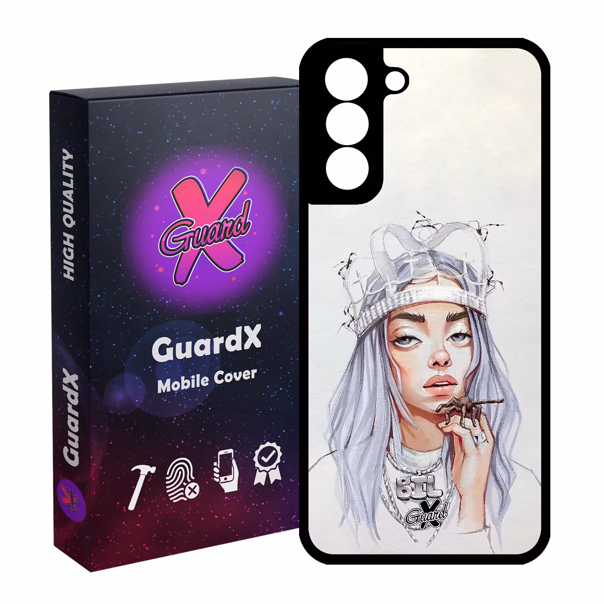 کاور گارد ایکس طرح Billie Eilish مدل Glass10149 مناسب برای گوشی موبایل سامسونگ Galaxy S21 FE