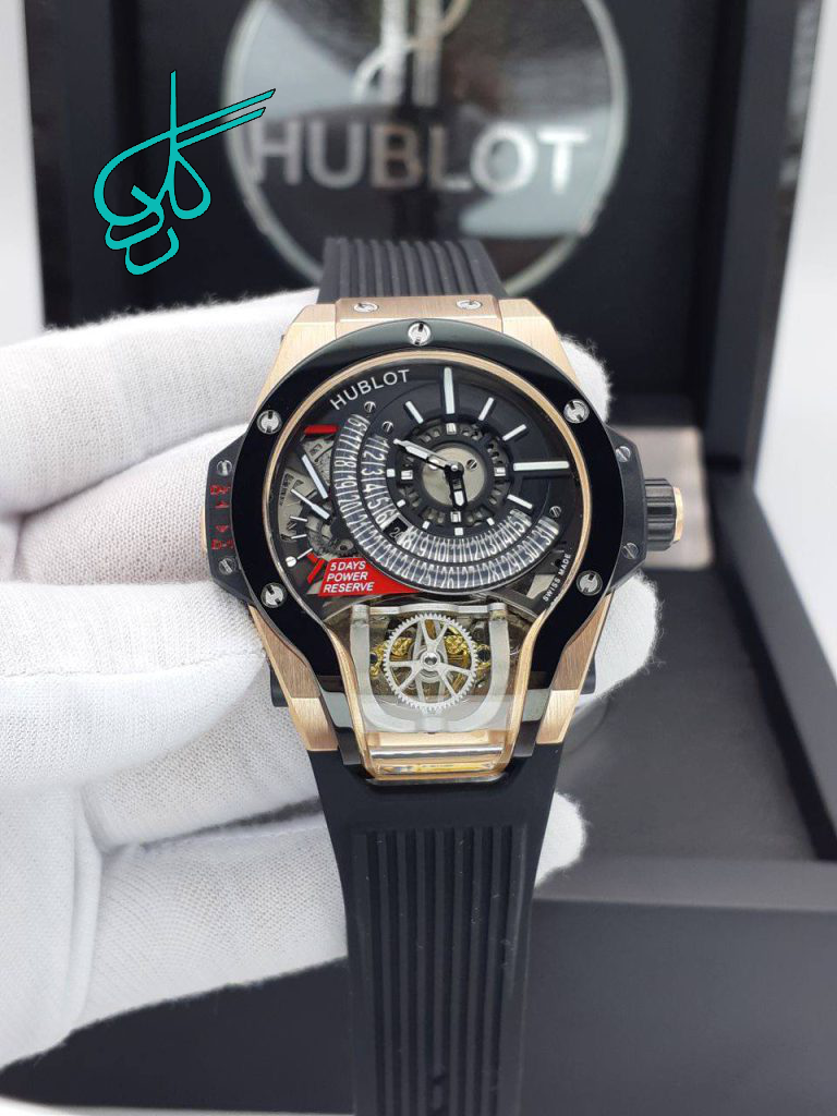 خرید ساعت مردانه هابلوت طرح جمجمه موتور ژاپن اتوماتیک بند رابر ضدآب در حد شسشتو کد 1917259 - ردگل