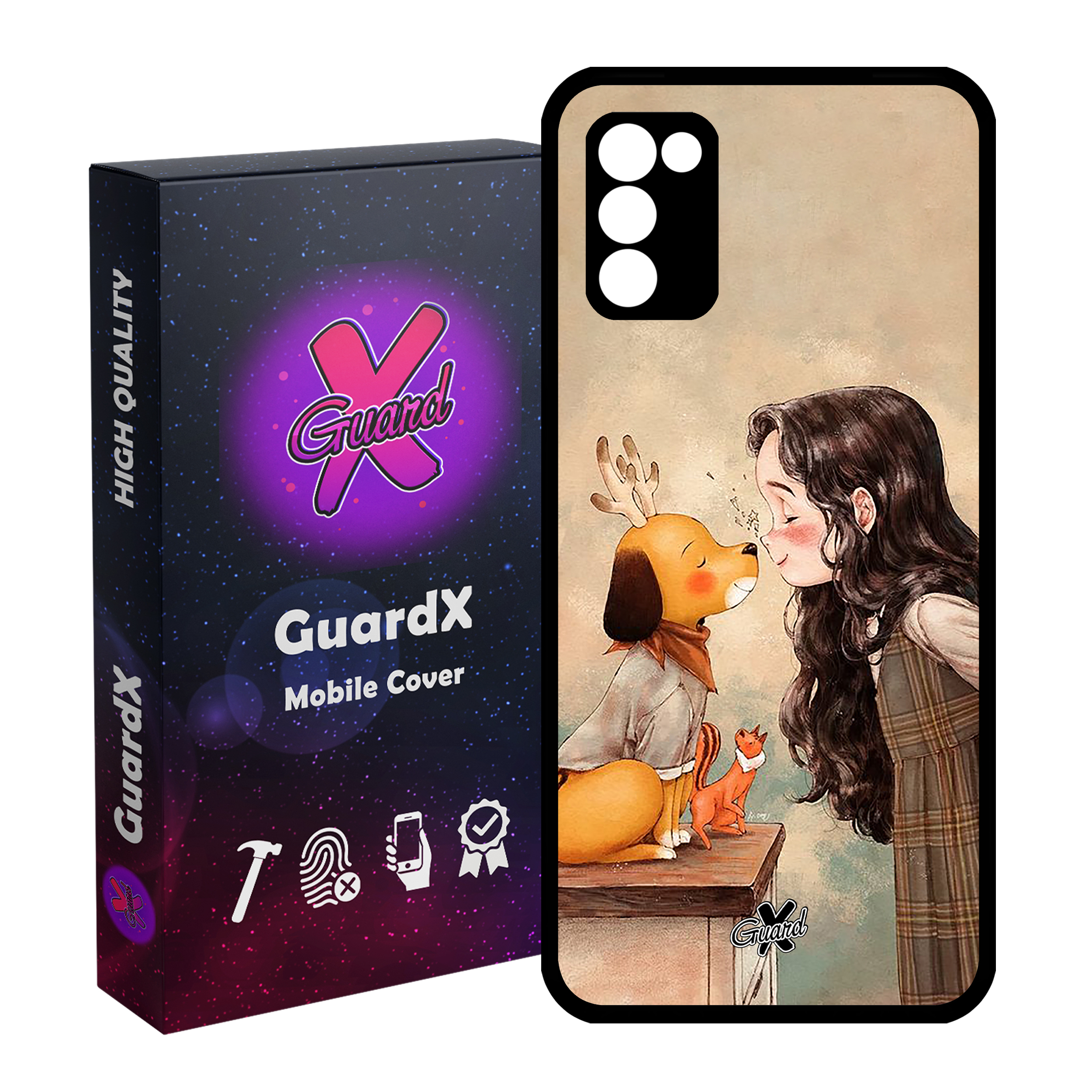 کاور گارد ایکس طرح Girl مدل Glass10323 مناسب برای گوشی موبایل سامسونگ Galaxy A02s / M02s