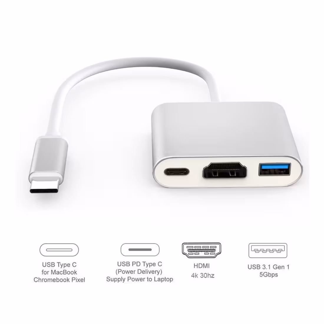 مبدل USB-C به HDMI مدل HooGER PRO