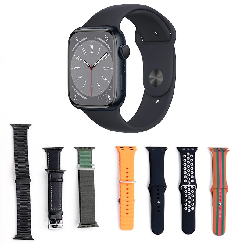 ساعت هوشمند هاینو تکو مدل GP-7 Series 9 همراه 7 عدد بند هدیه - طرح اپل واچ سری 8